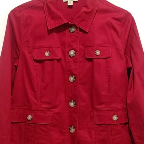 Like New, Apple Seed's Red Denim Button Up Jacket - Picture 10 of 10